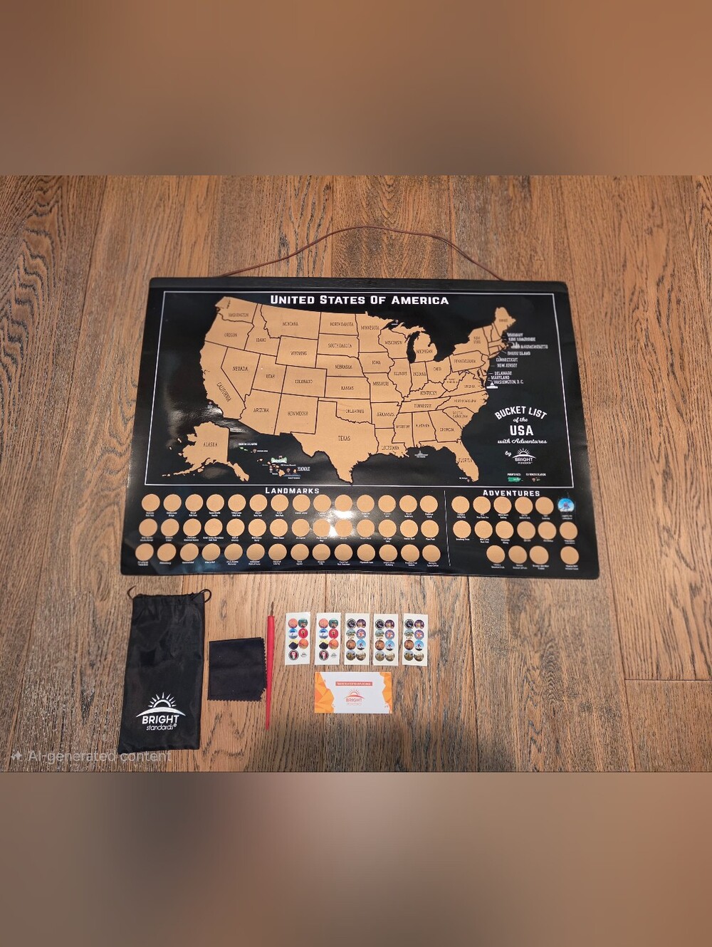 Bright Standards - USA Scratch Off Map - Bucket List With Adventures